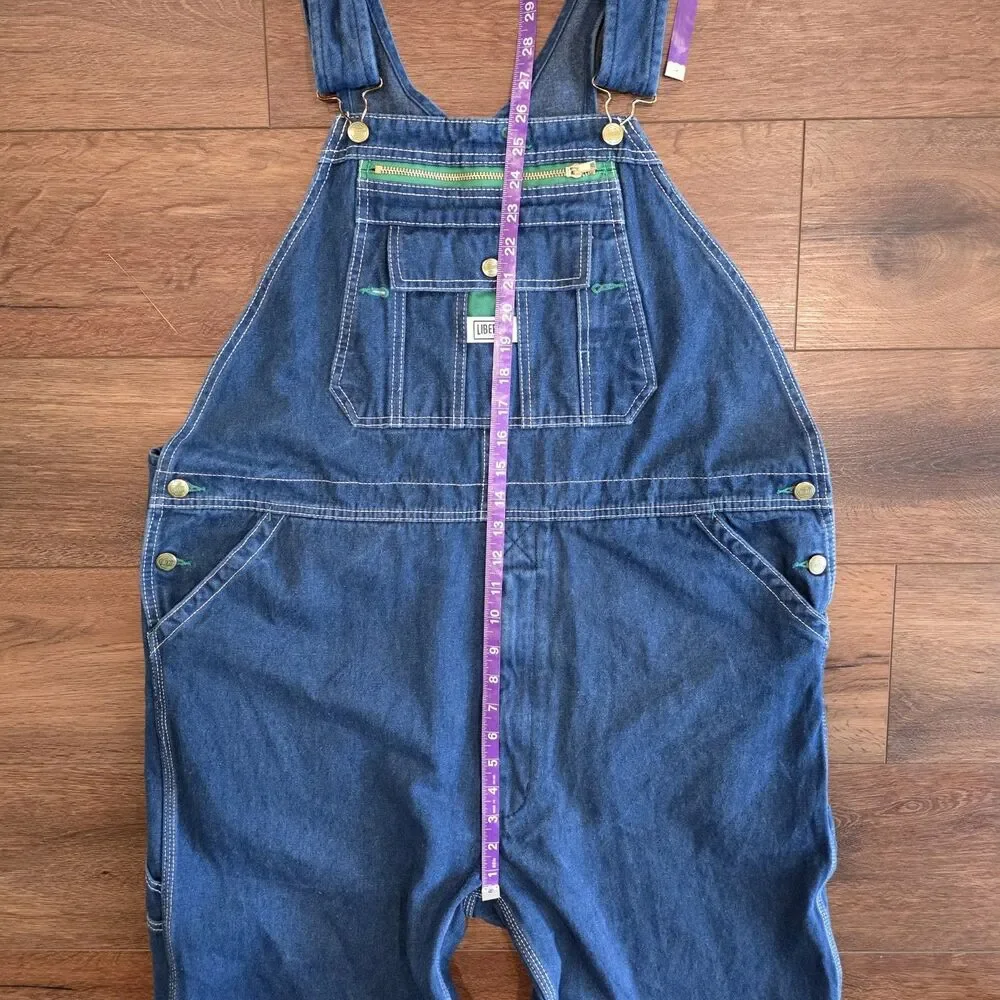 Liberty Denim Bib Overalls Mens 42x32 Blue Carpenter Farmcore Workwear Cotton - Picture 5 of 10